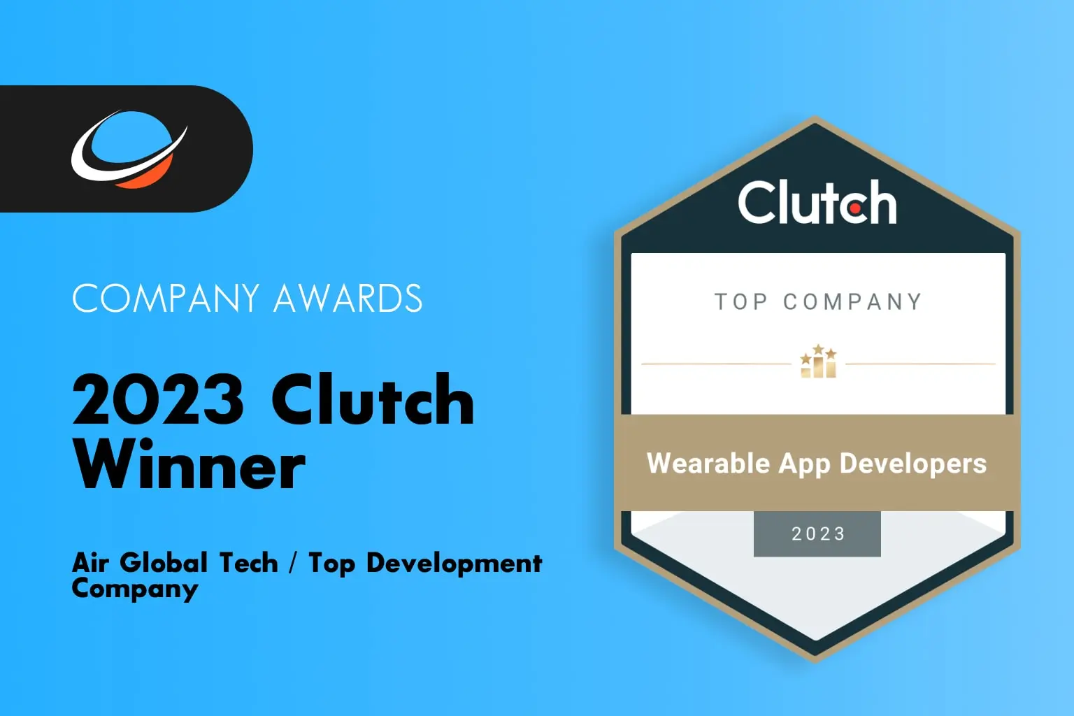 Article: Air Global Tech has won Clutch's 2023 Wearable App Developers Award!